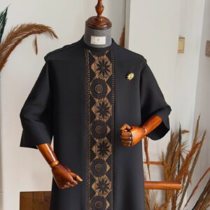 Black X Nude Imprint Casual Kaftan
